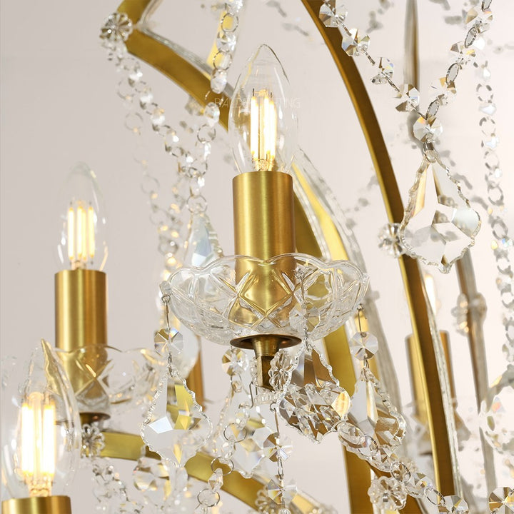 19TH Crystal Round Chandelier 60"