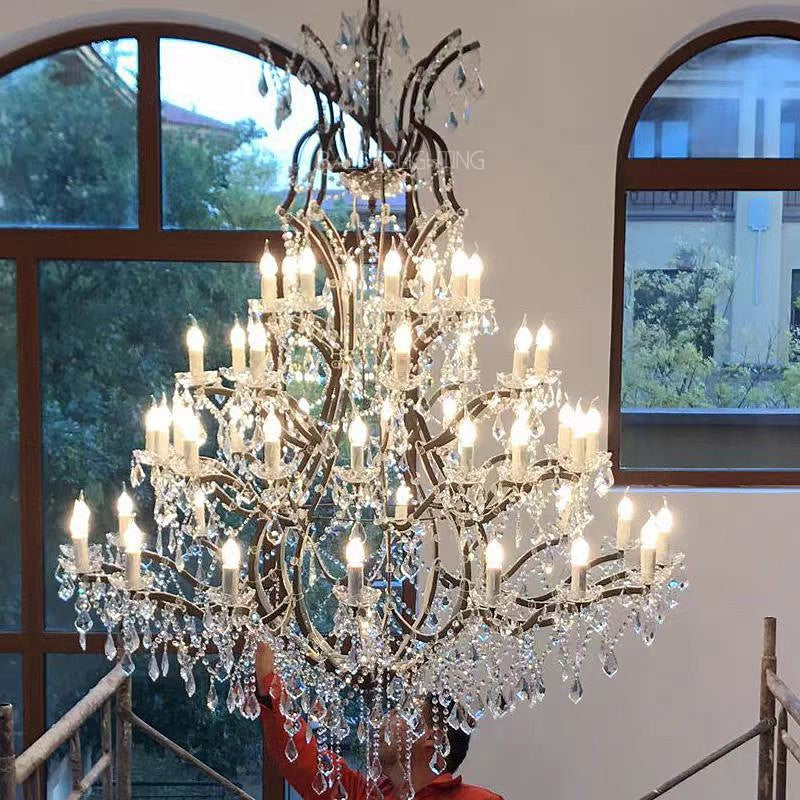 19TH Crystal Round Chandelier 60"