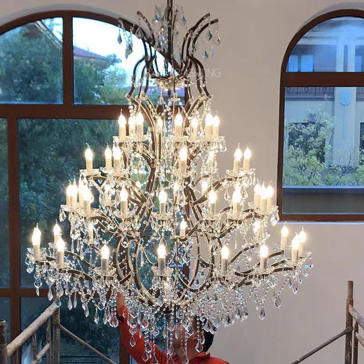 19TH Crystal Round Chandelier 60"