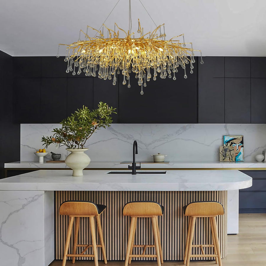 Small Rain Tree Branch Chandelier 23" 47"