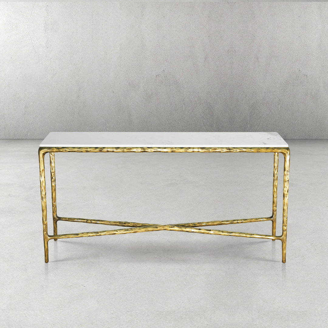 Thaddies Rectangle Marble Console Table