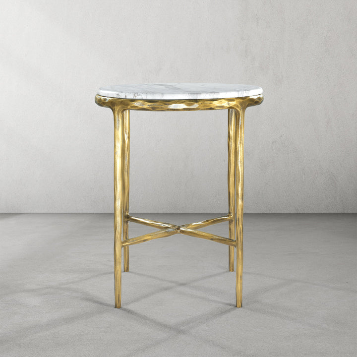 Thaddies Marble Round Side Table 18"D