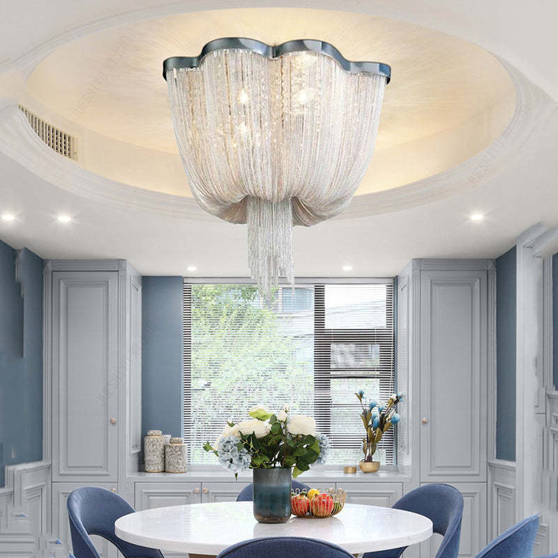 Tassel Ceiling Light Post-Modern Chandelier Aluminum Chain Light