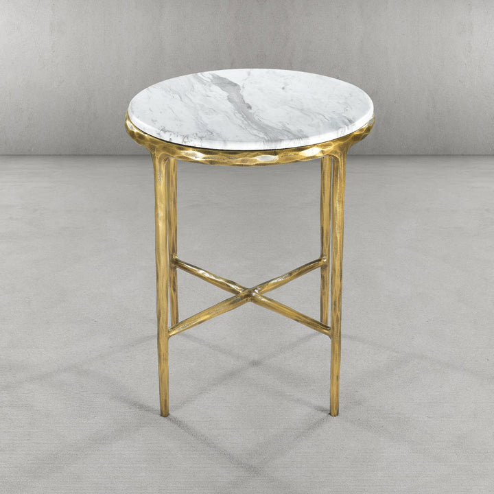 Thaddies Marble Round Side Table 18"D