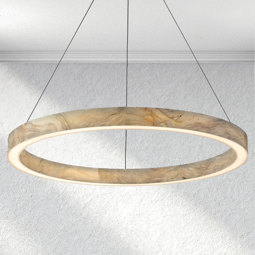 Carey Alabaster StoneGlow Round Chandelier
