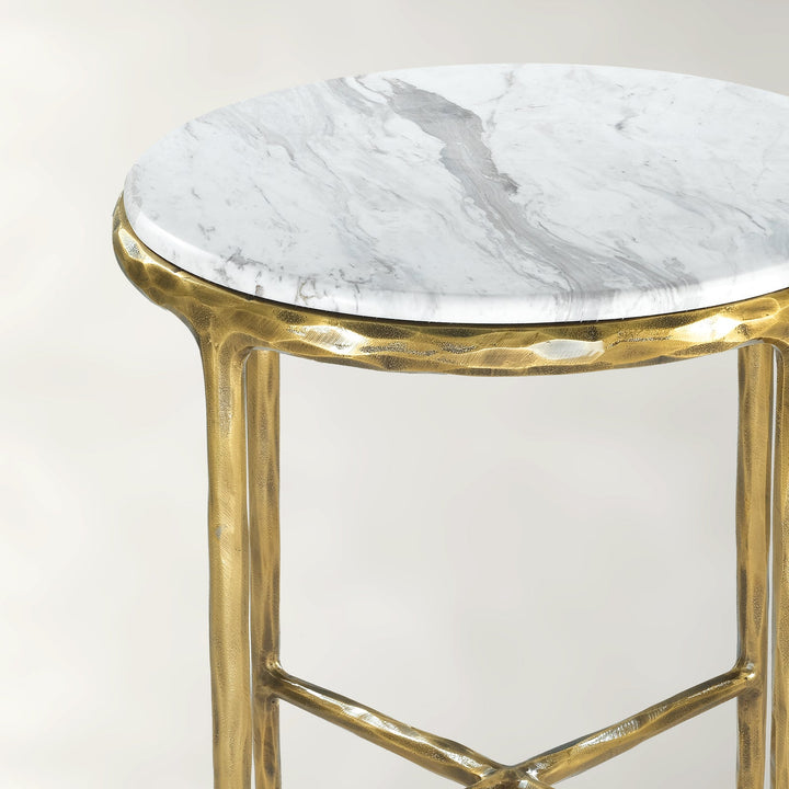 Thaddies Marble Round Side Table 18"D