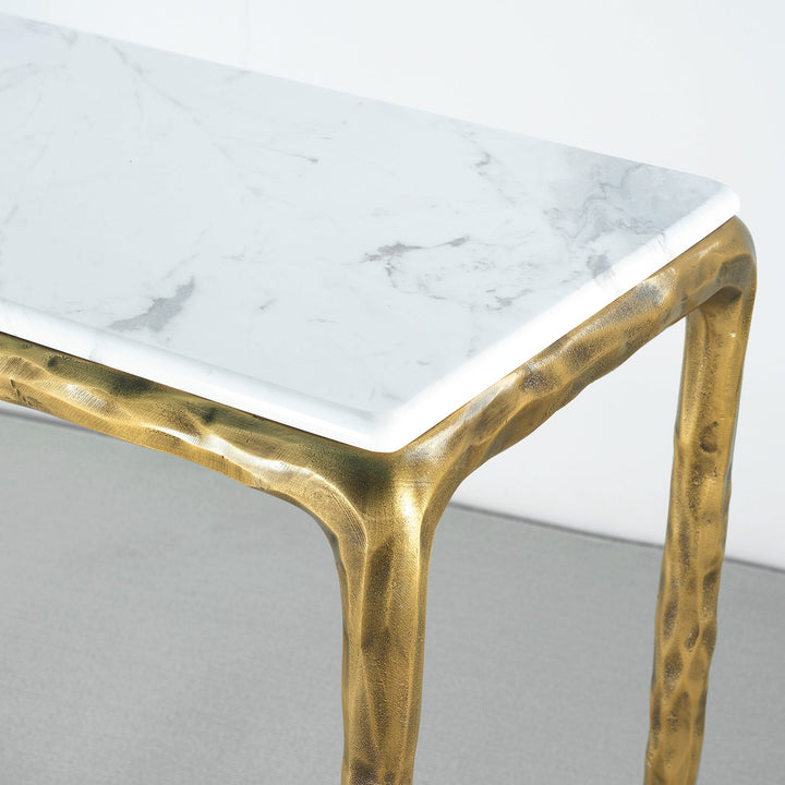 Thaddies Rectangle Marble Console Table