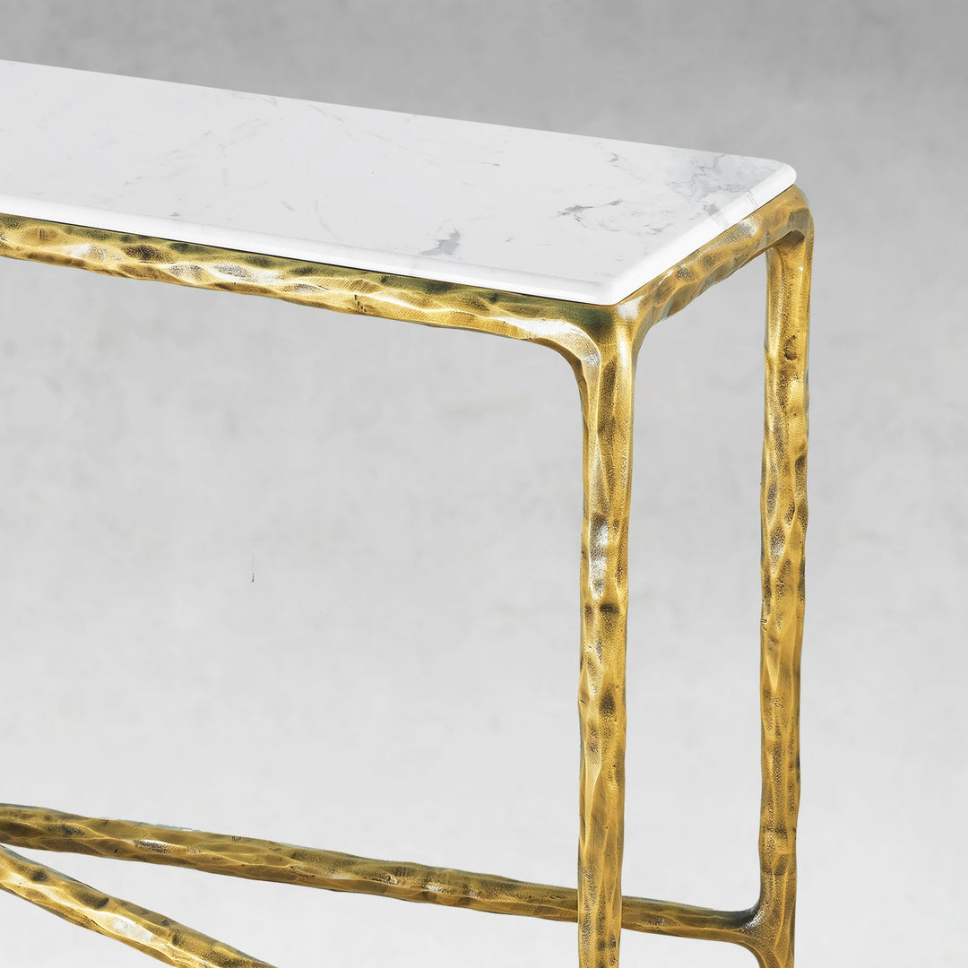 Thaddies Rectangle Marble Console Table