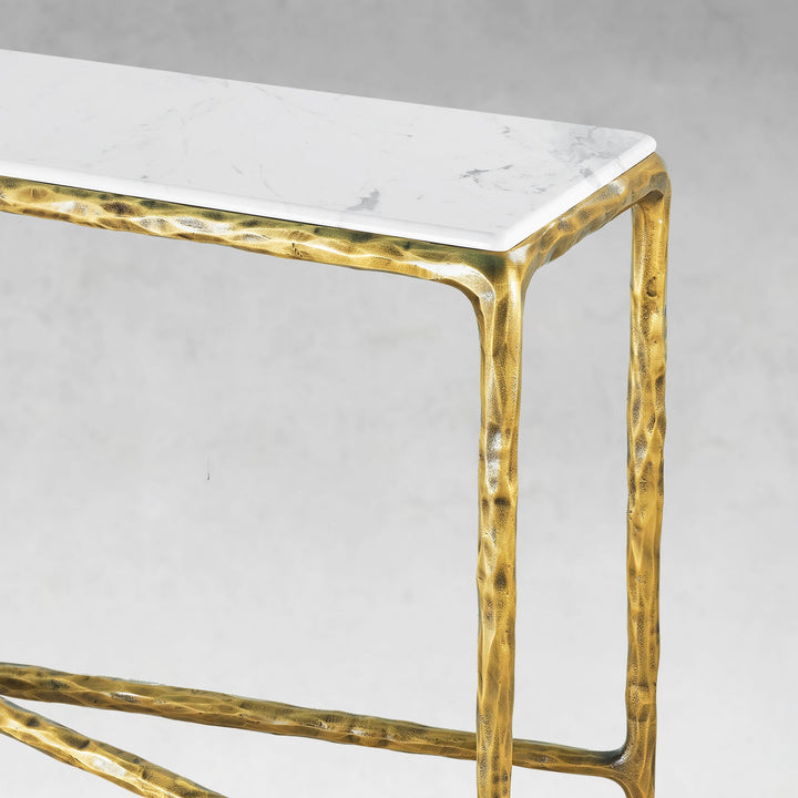 Thaddies Rectangle Marble Console Table