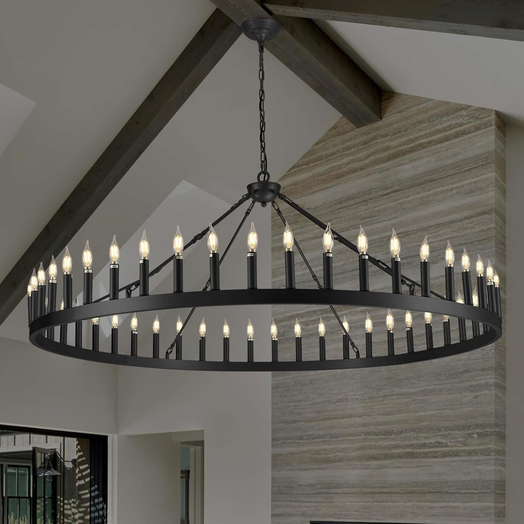 Wagon Wheel Chandelier 64''