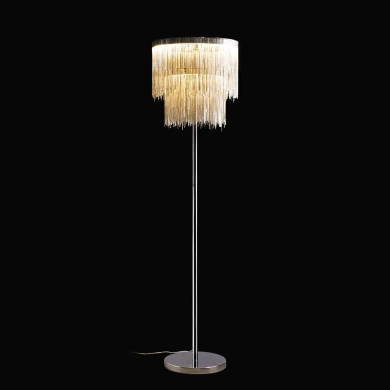 Alisa Luxury Hardware Aluminum Chain Tassel Floor Lamp