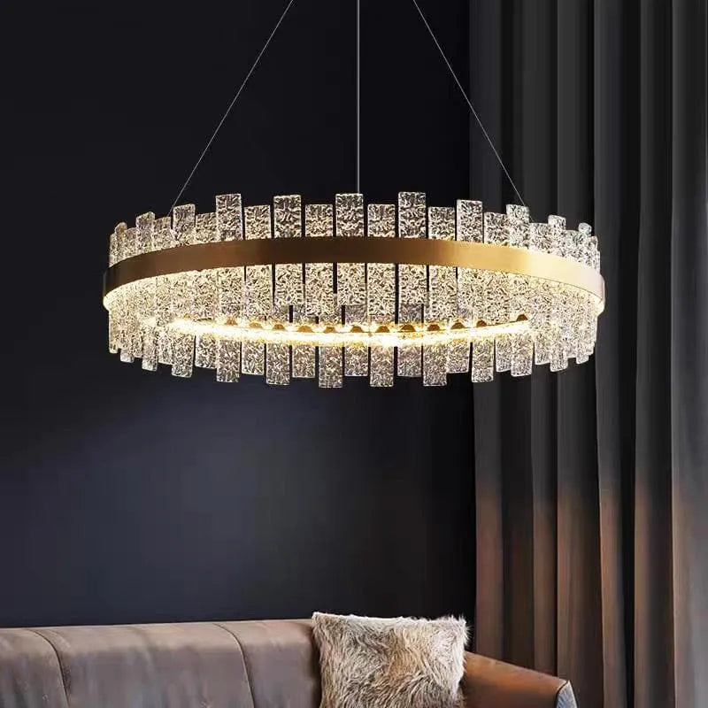 Flake Modern Style Round Crystal Chandelier