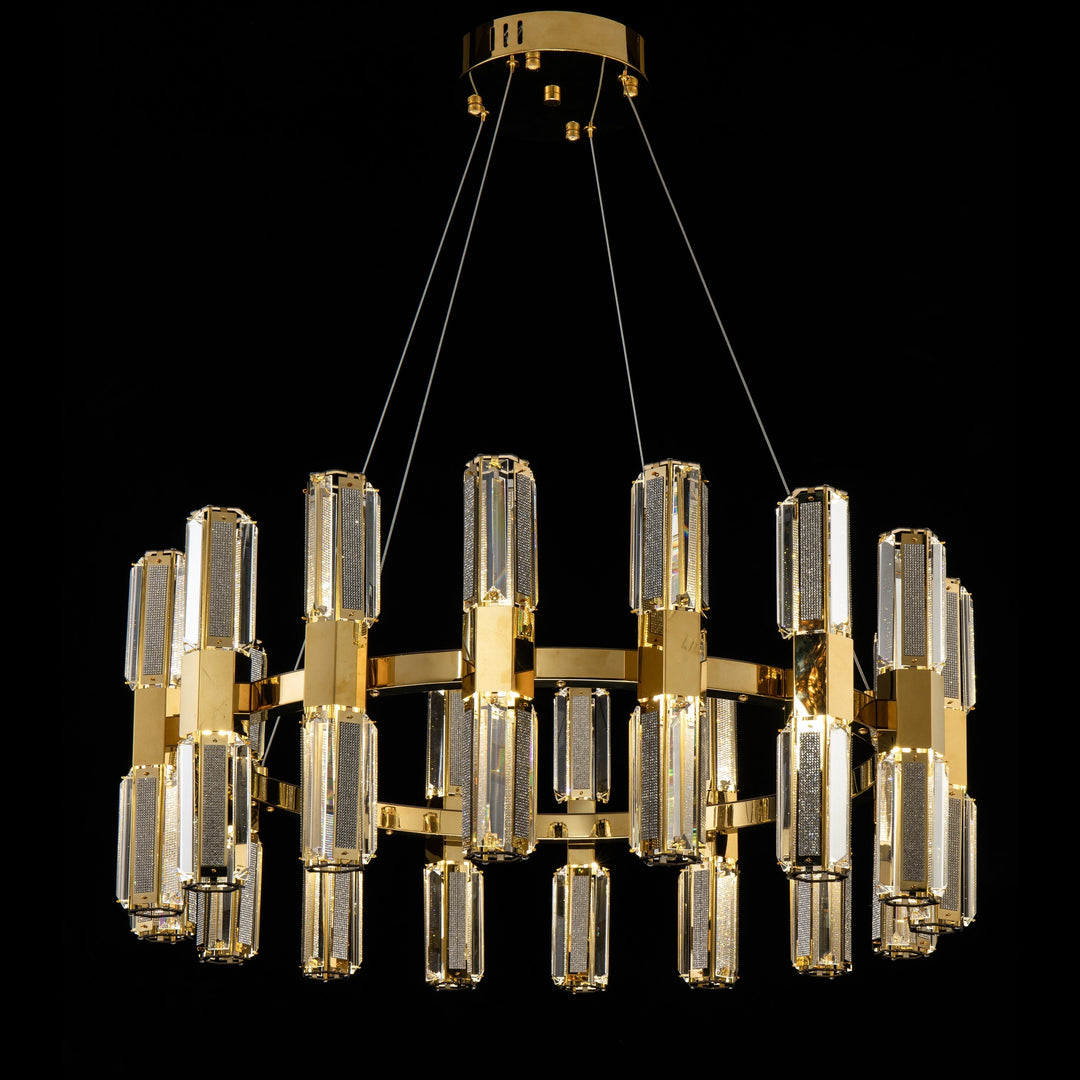 Olivia 1-Tier Round Crystal Led Chandelier