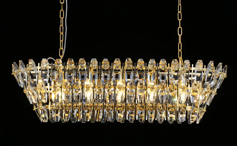 Sol Rectangular Odeon Crystal Chandelier