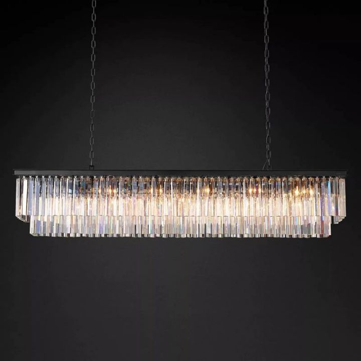 Della 2-Tier Rectangular Chandelier 72"W