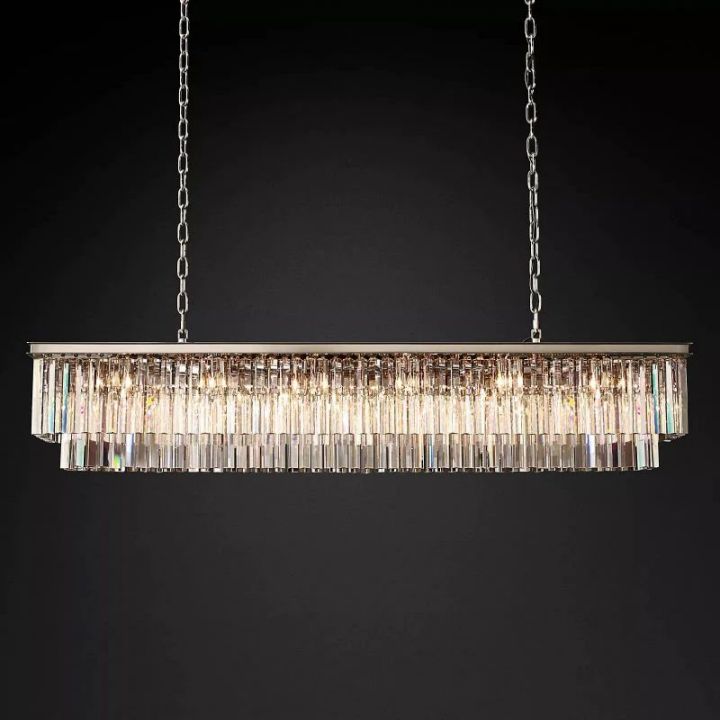 Della 2-Tier Rectangular Chandelier 72"W