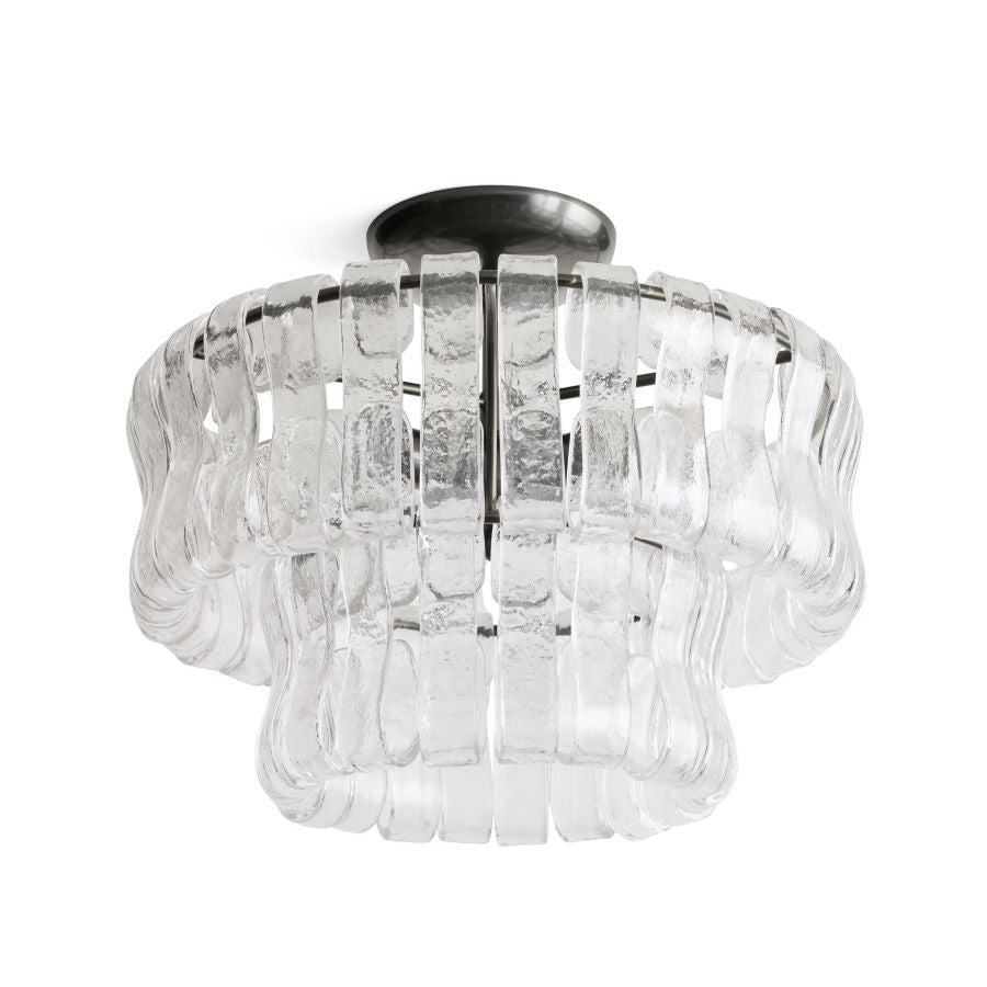 Elleson 2-Tier Glass Round Flush Mount 18"D