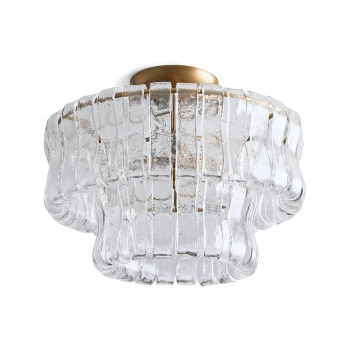 Elleson 2-Tier Glass Round Flush Mount 18"D