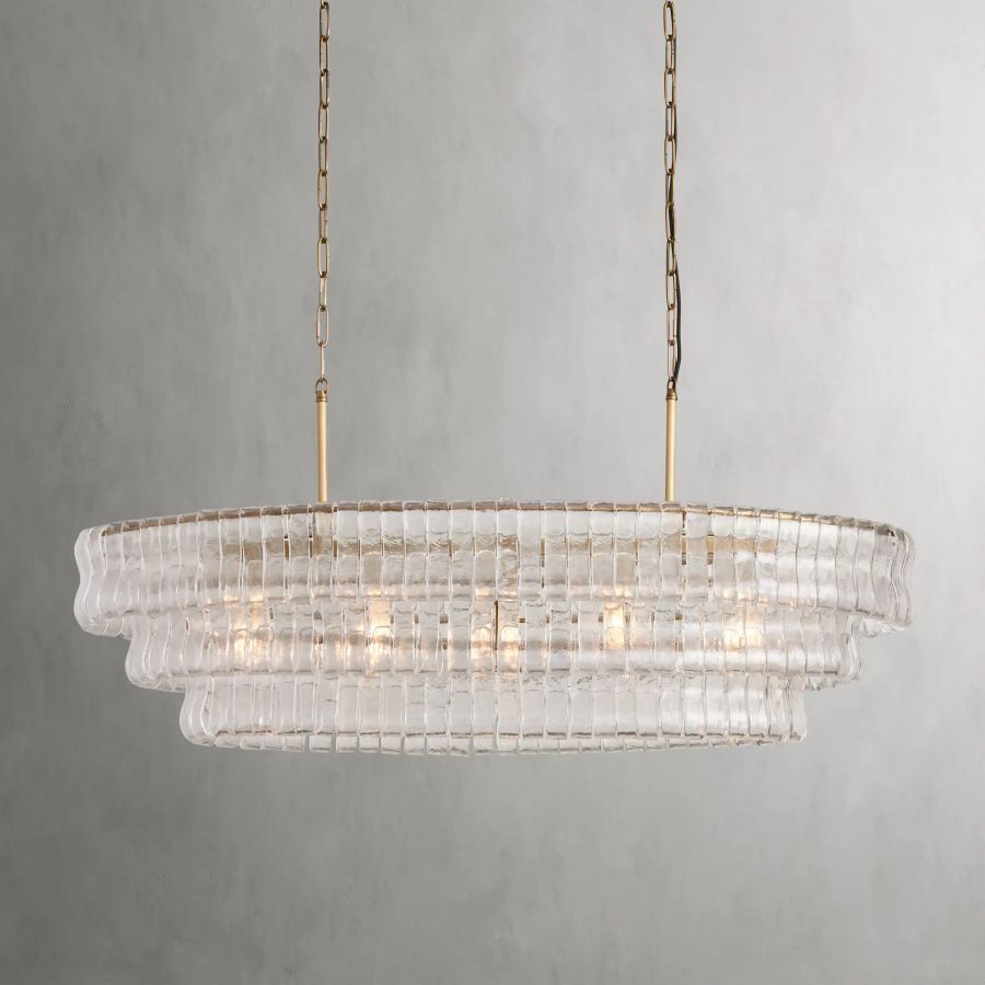 Elleson Glass Oval Chandelier 54"W/65"W