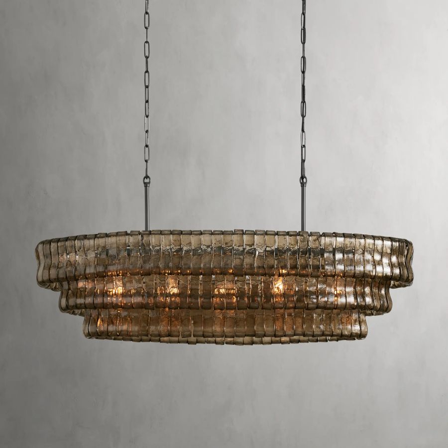 Elleson Glass Oval Chandelier 54"W/65"W