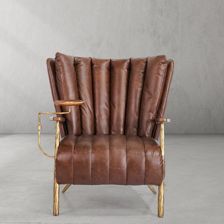 Thaddies Vintage Leather Armchair Cigar Chair