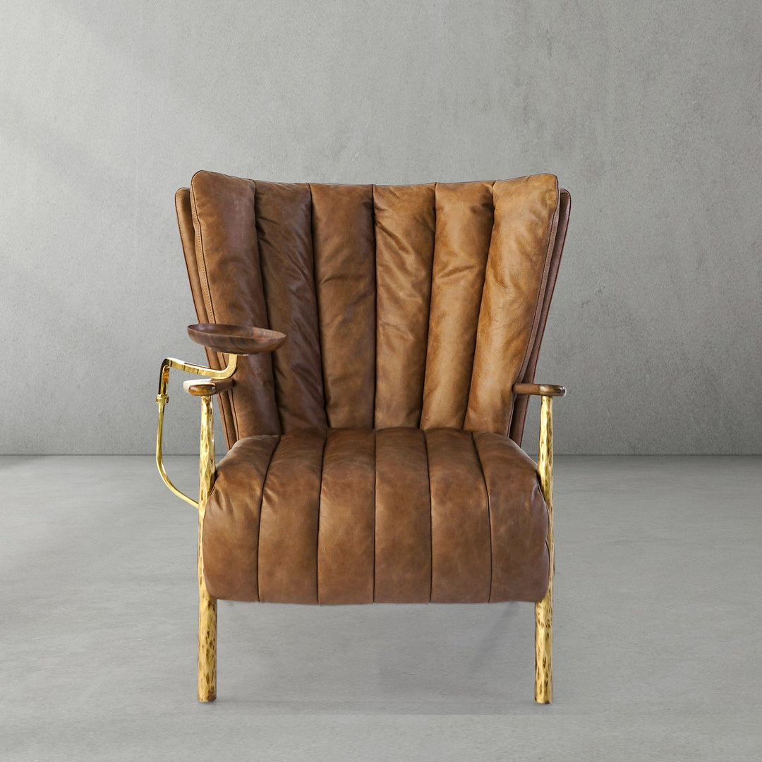 Thaddies Vintage Leather Armchair Cigar Chair