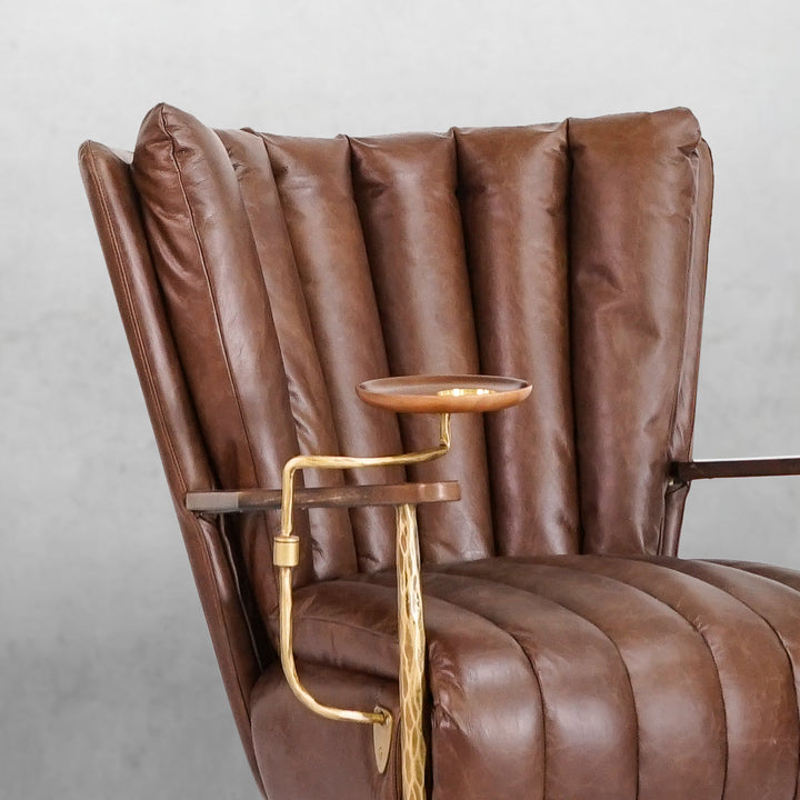 Thaddies Vintage Leather Armchair Cigar Chair