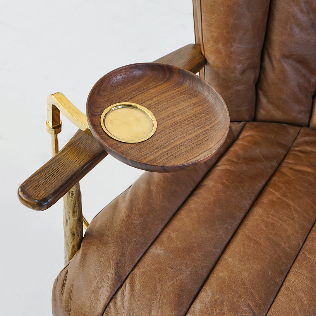 Thaddies Vintage Leather Armchair Cigar Chair