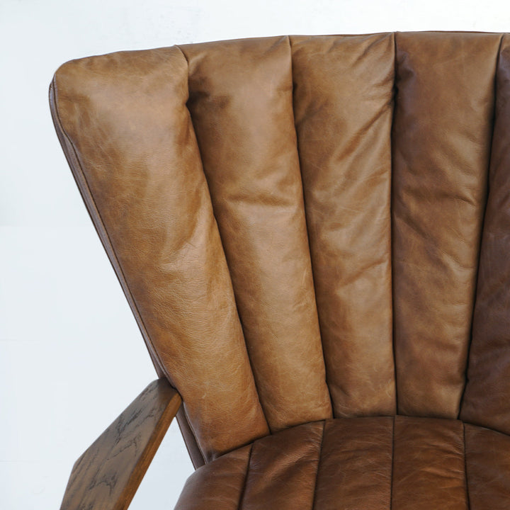 Thaddies Vintage Leather Armchair Cigar Chair