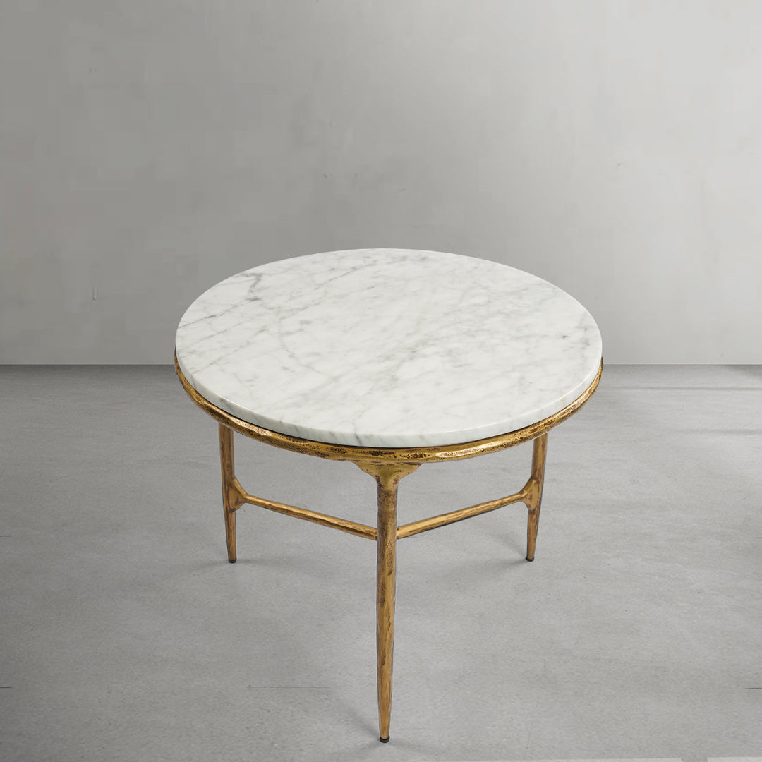 Thaddies Marble Round Side Table