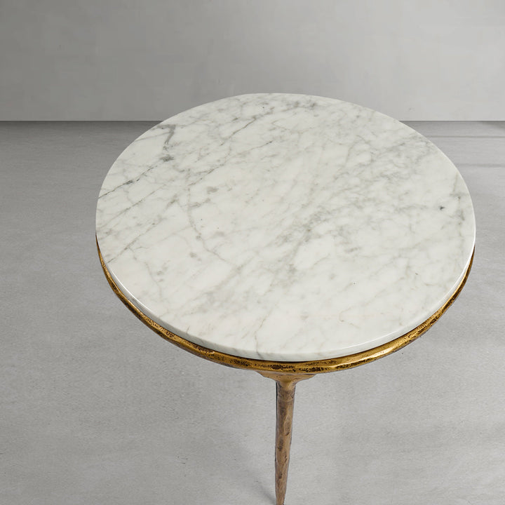 Thaddies Marble Round Side Table