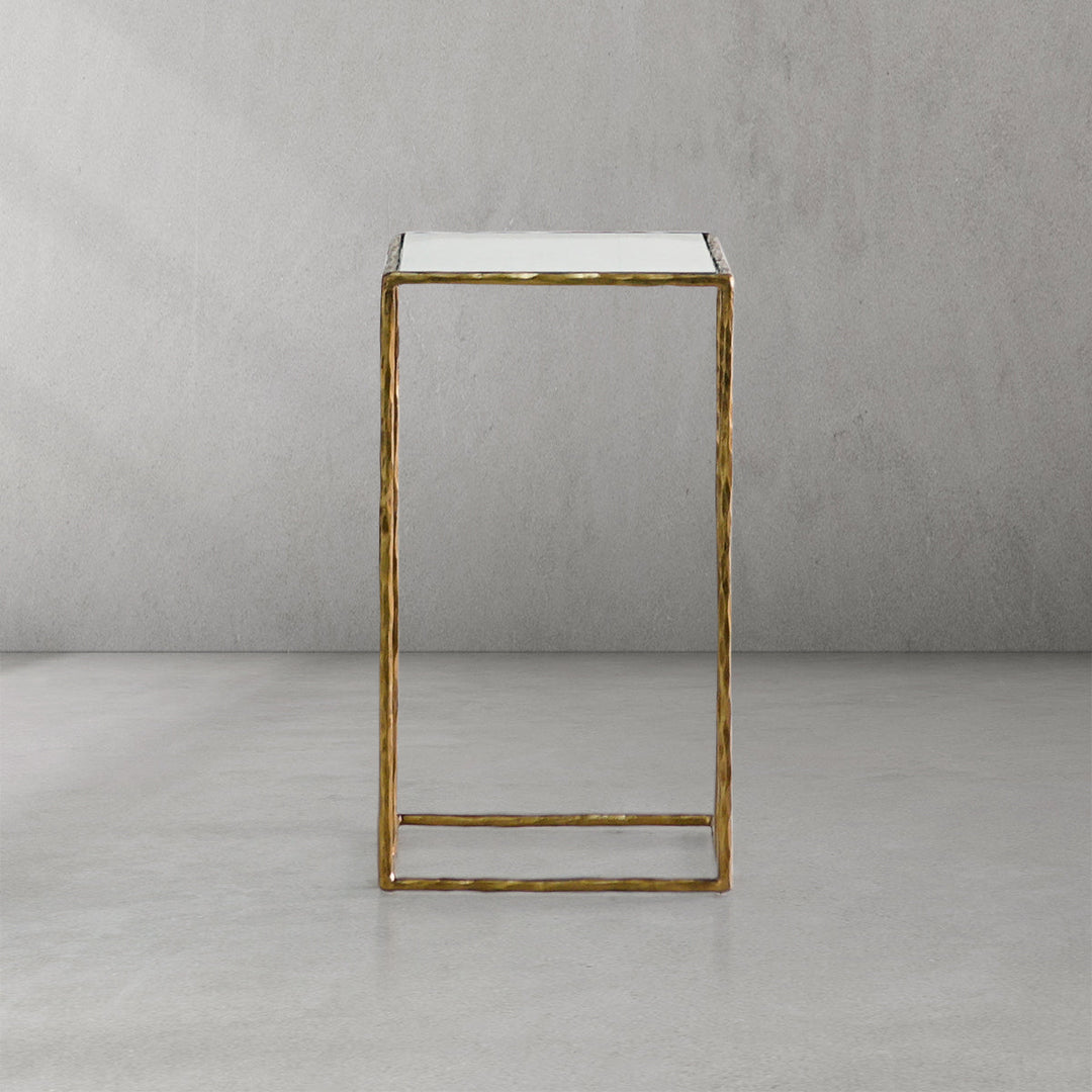 Thaddies Tempered Glass C-Shaped Side Table