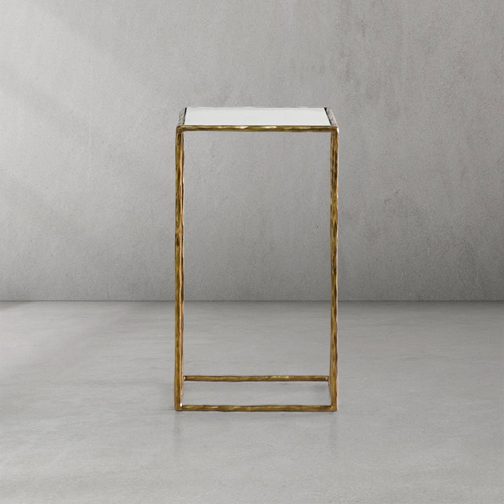 Thaddies Tempered Glass C-Shaped Side Table