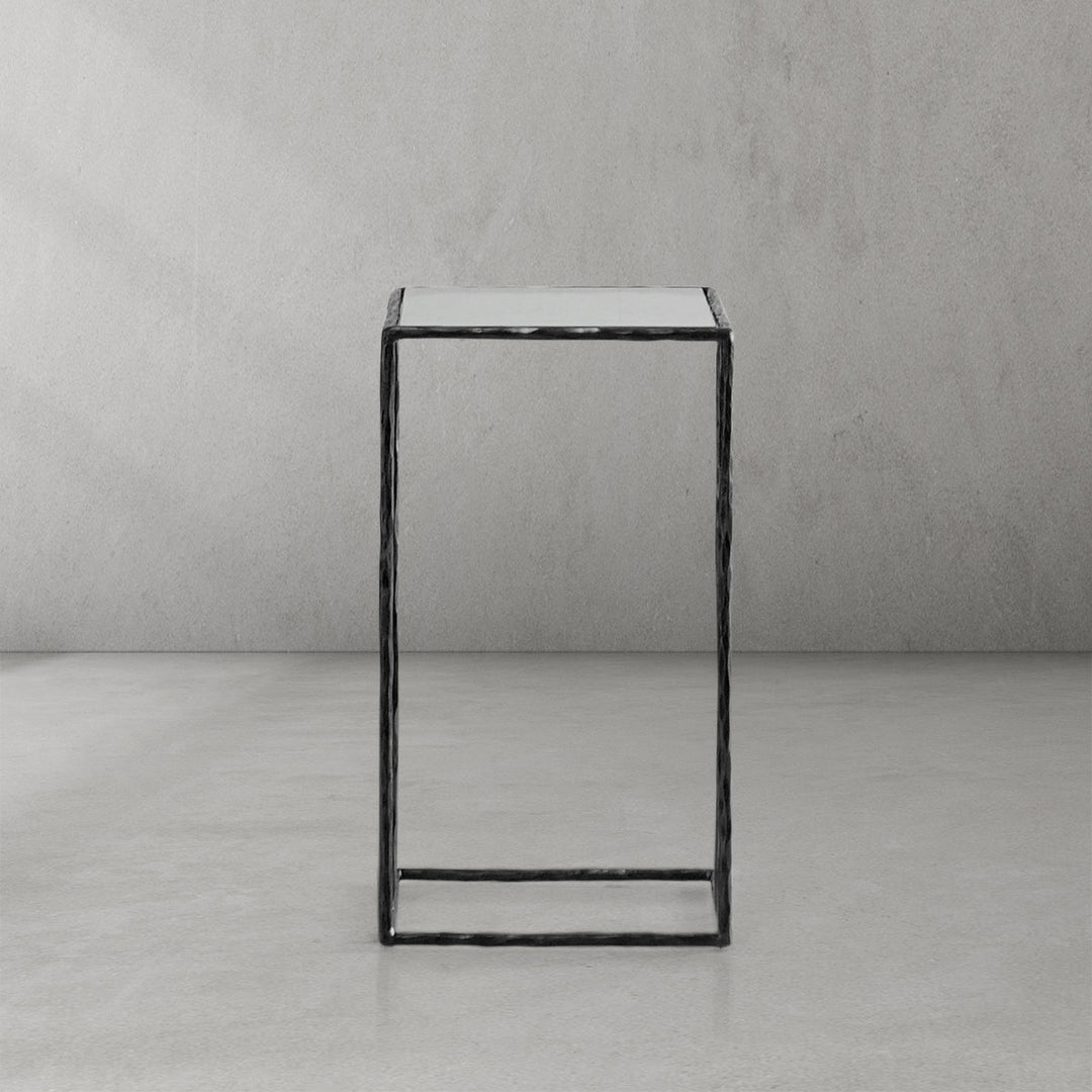 Thaddies Tempered Glass C-Shaped Side Table