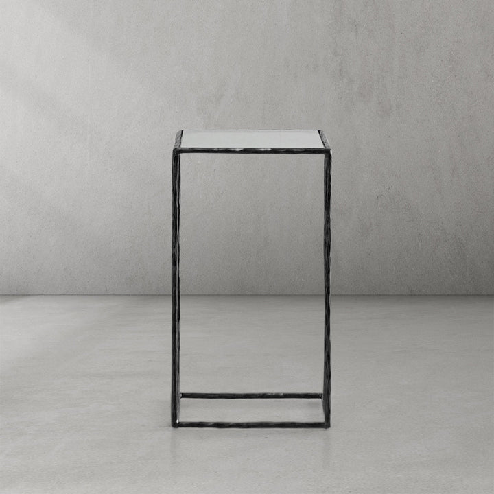 Thaddies Tempered Glass C-Shaped Side Table