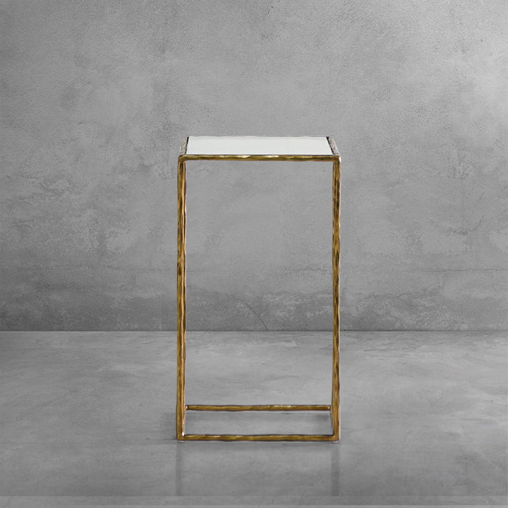 Thaddies Tempered Glass C-Shaped Side Table