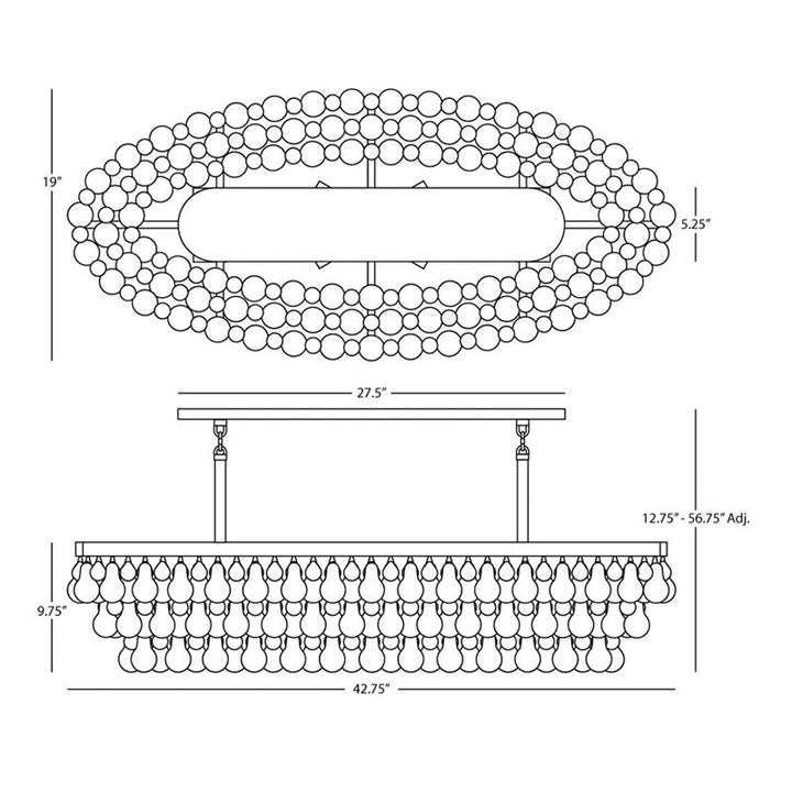 Abbe Bling Oval Chandelier 8-Light