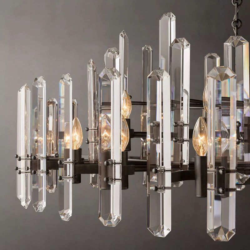 Abigail Prism Round Dining Room Chandelier 48"