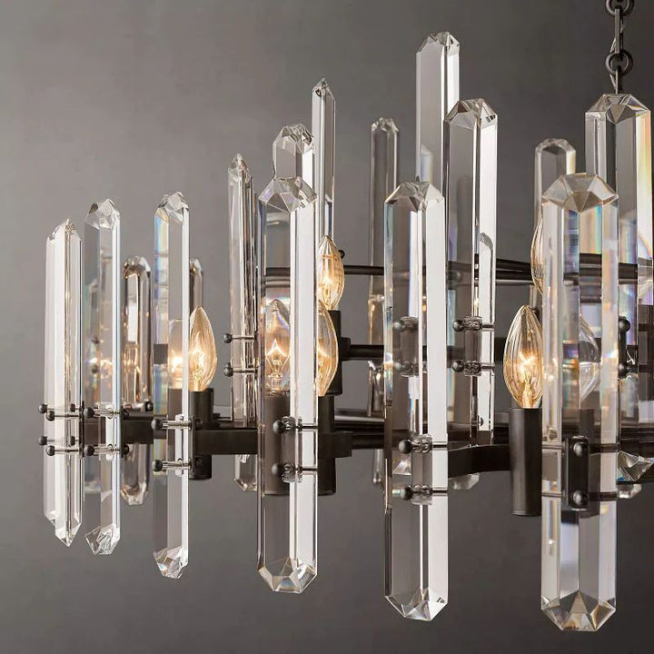 Abigail Prism Round Dining Room Chandelier 48"
