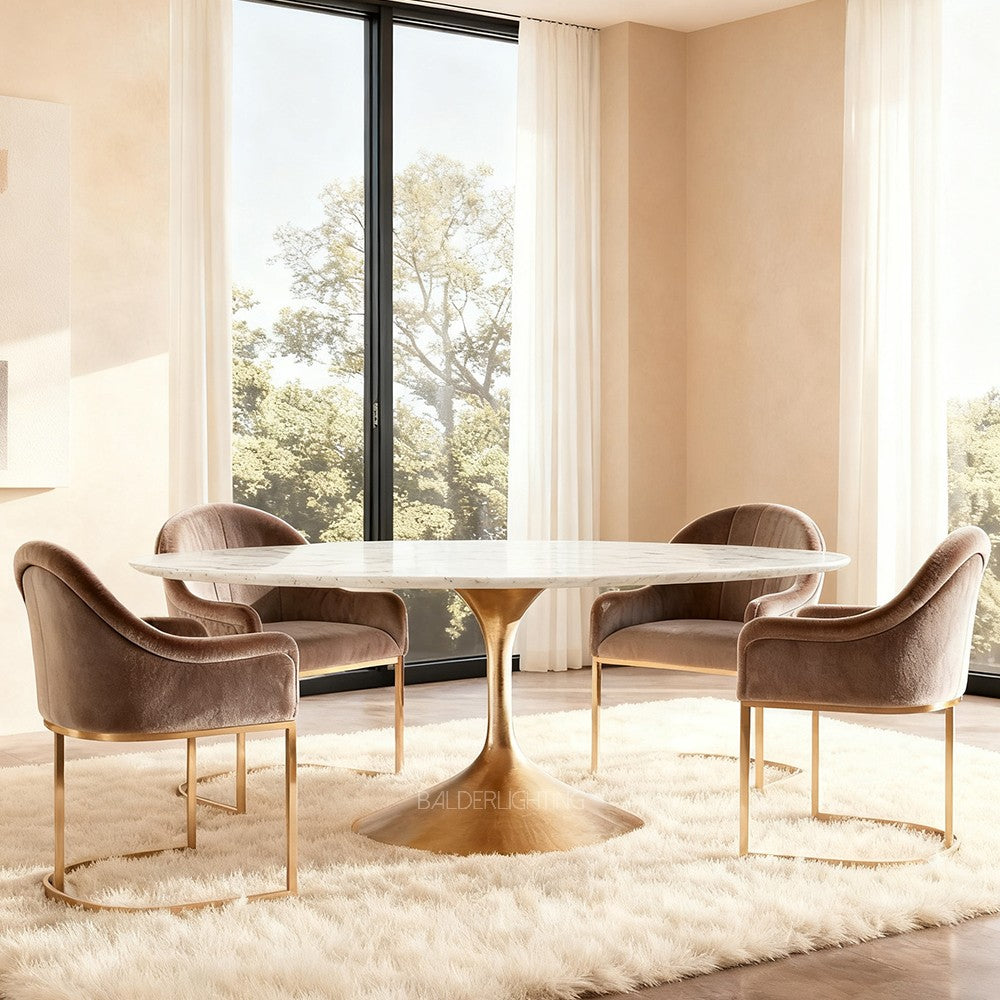 Adol Stone Round Dining Table