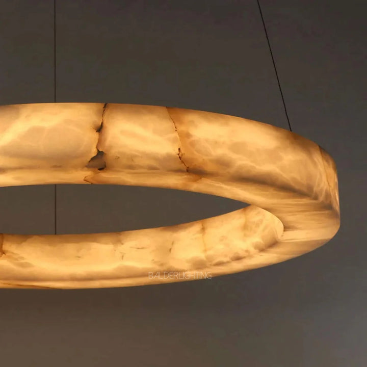 Rivage Alabaster 3-Tier Round Chandelier