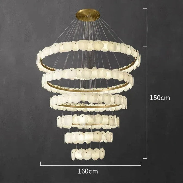 Alabaster Athena Spiral Chandelier For Staircase