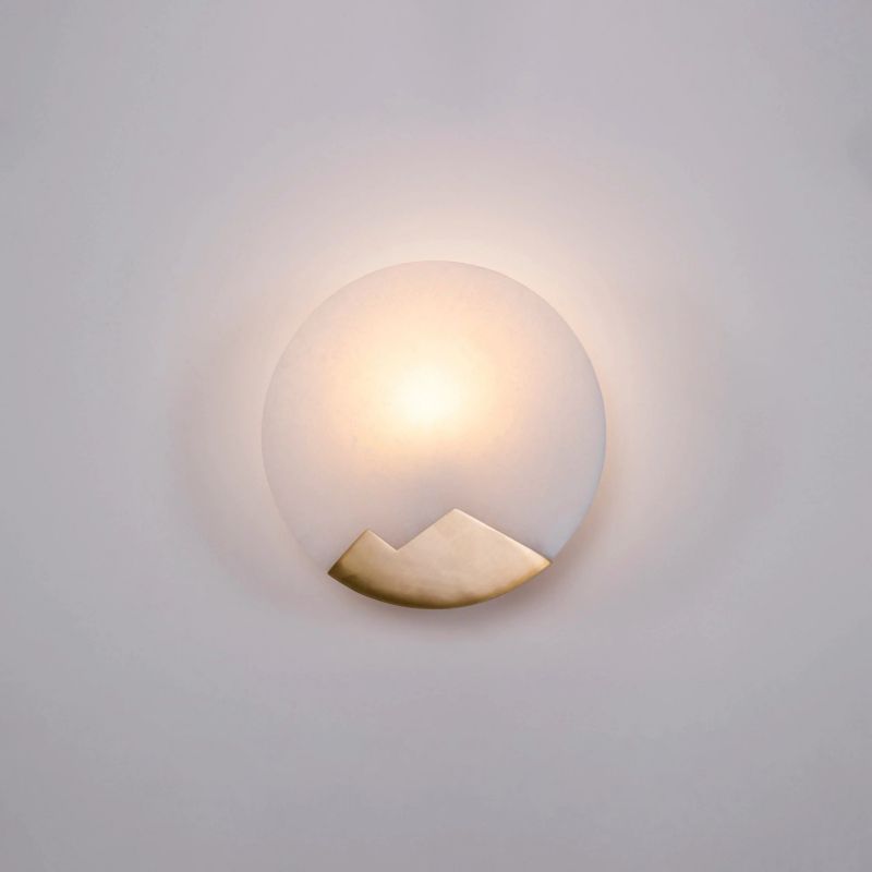 Alabaster Brass Sconce