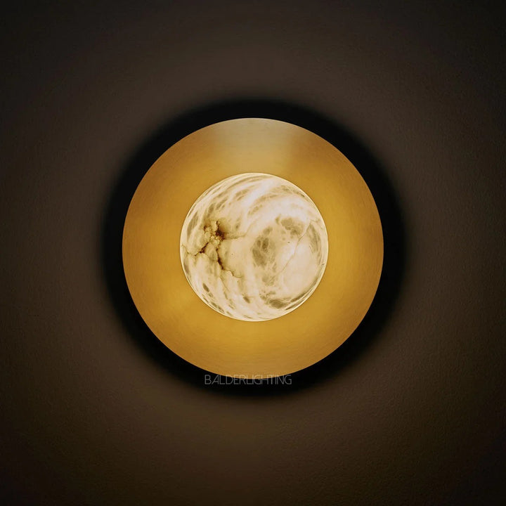 Alabaster Brass Wall Sconce