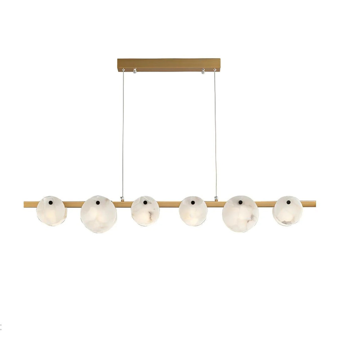 Alabaster Brass & White Snowflake Dining Chandelier