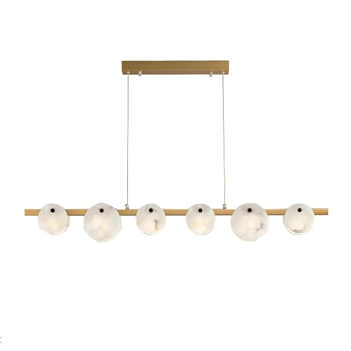 Alabaster Brass & White Snowflake Dining Chandelier