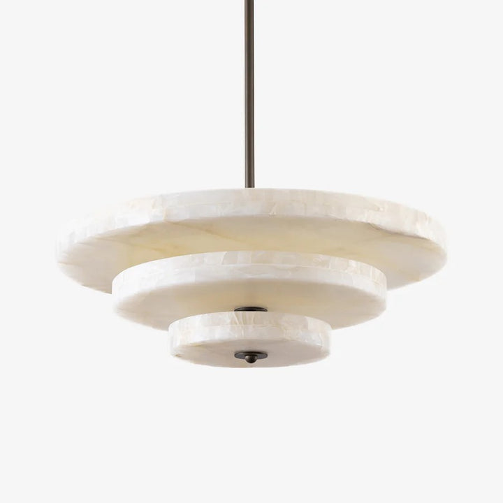Alabaster Bronze & White LED Chandelier – Elegant 33‑Inch