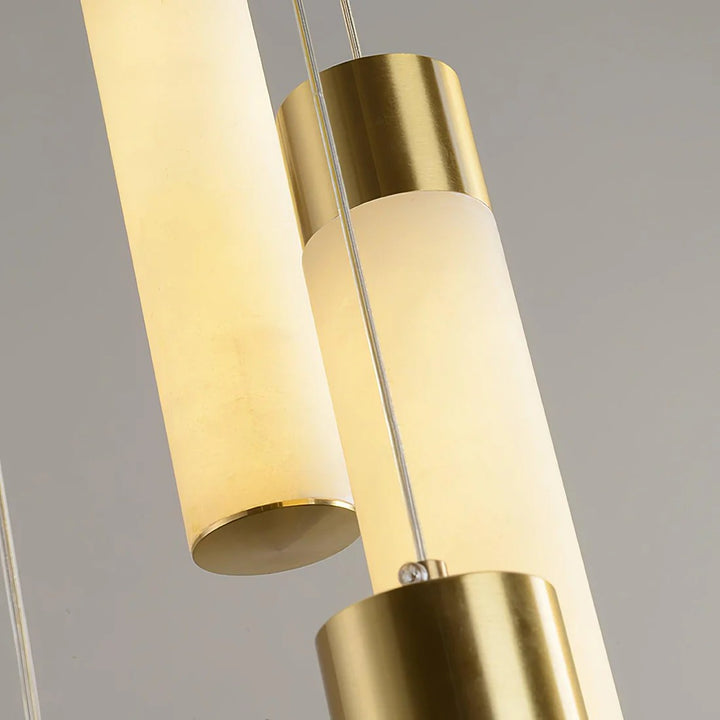 Alabaster Cascade Chandelier – Brass & White Multi-Head LED