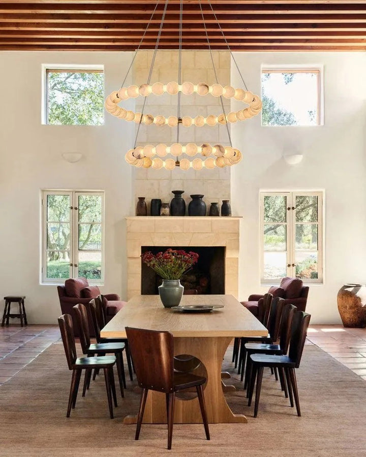 Alabaster Cirque 2 Rings Chandelier