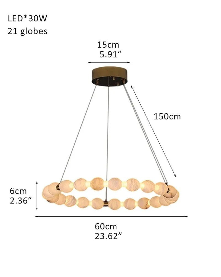 Alabaster Cirque Ring Chandelier